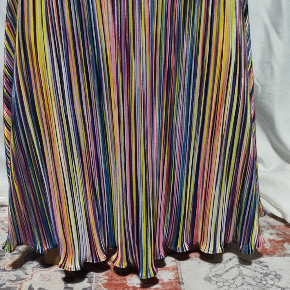 DKNY Colorful Striped Knee Length Dress Missing Belt Size 10 - Picture 3 of 11